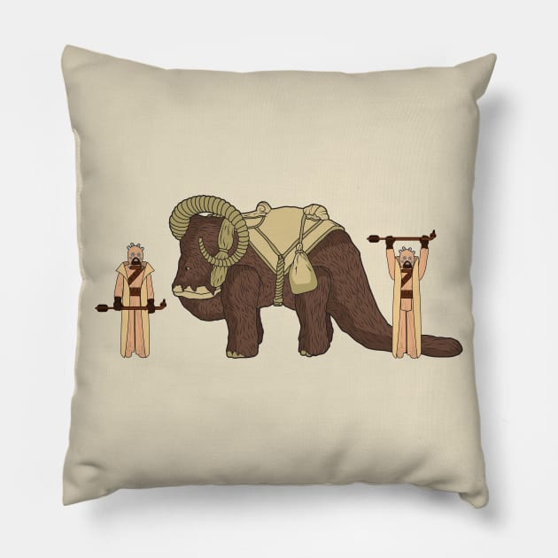 Vintage Collector - Wooly Beast Pillow by LeftCoast Graphics