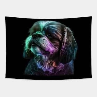 Neon Shih Tzu Tapestry