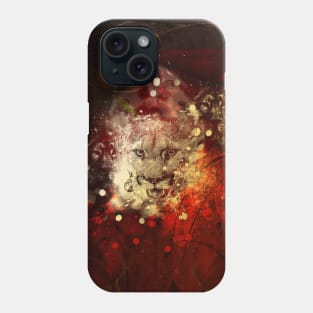 Awesome lion on vintage background Phone Case