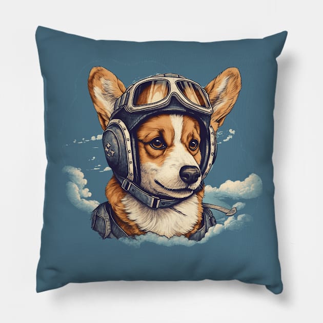 Aviator dog Pillow by GreenMary Design