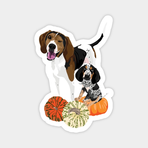 Coonhound Fall 1 Magnet by TeriMartin