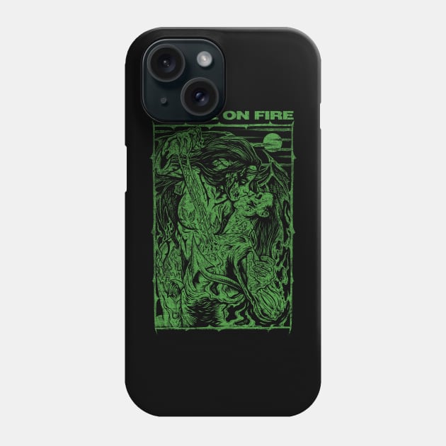 SET ME ON FIRE (green) Phone Case by joeyjamesartworx