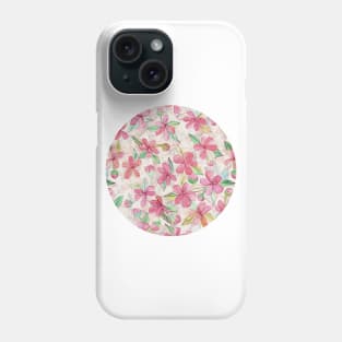 Pink Painted Blossom Pattern Phone Case