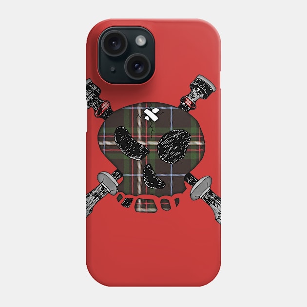 Skull & Cross-Drones Tartan Phone Case by Lonely_Busker89