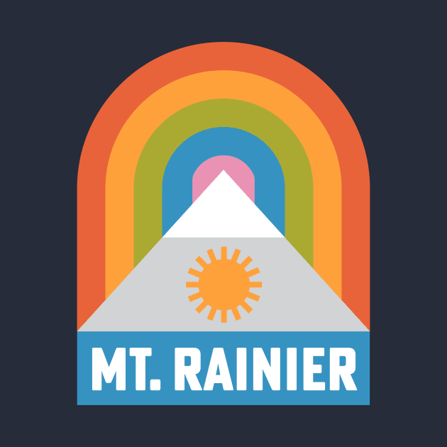 Mt Rainier National Park Washington Rainbow Badge by PodDesignShop