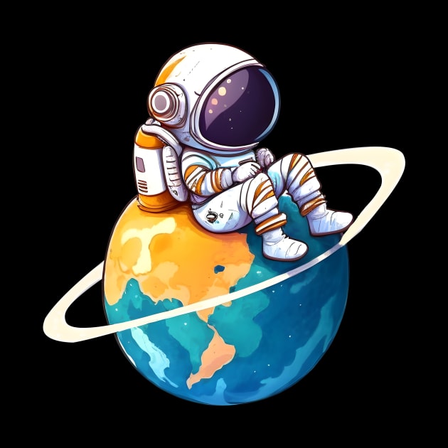 Astronaut Planet Lonely by vamarik