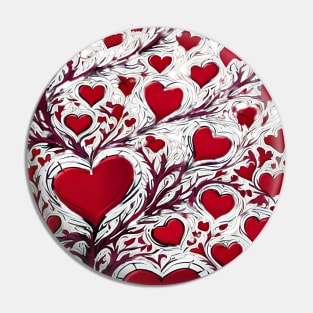 Abstraction red heart Pin