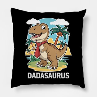 Dadasaurus T-Rex Dinosaur Father's Day Pillow