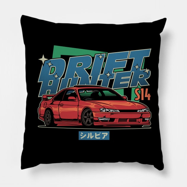 Nissan Silvia S14 200sx Pillow by idrdesign