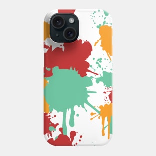 Splatter Paint Retro Colors Pattern: Red, Blue, and Yellow Phone Case