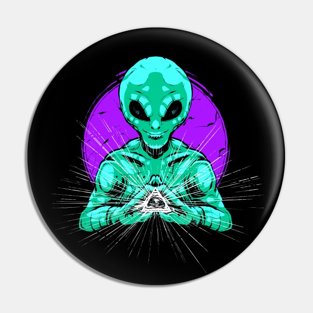 Illuminati Aliens Invasion Pin by BakaOutfit