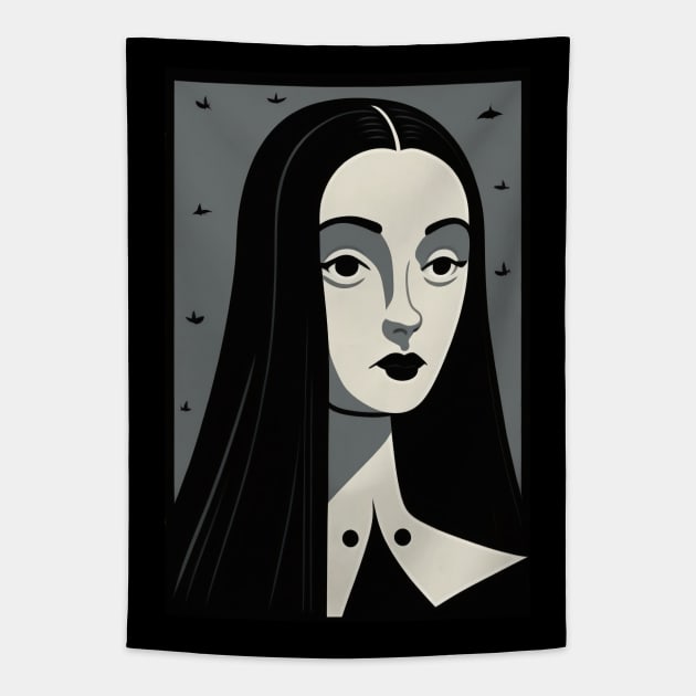 Goth Morticia Addams Tapestry by Enyr's little witchy corner