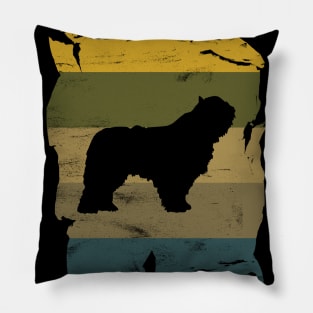 Komondor Distressed Vintage Retro Silhouette Pillow