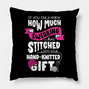 Funny Knitting Lover Grandma Grandmother Gift Pillow