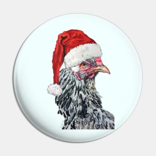 Dark Brahma Chicken Santa Pin