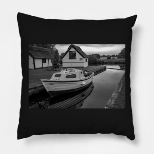 Boat and boat house on the River Bure, Coltishall Pillow