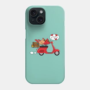 Red Cardinal Lovers on Scooter Phone Case