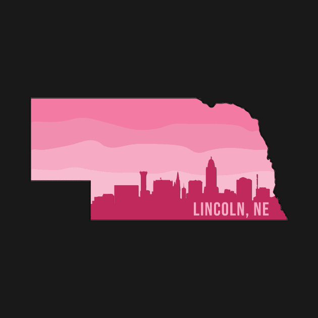 Nebraska Lincoln Skyline Pink by sydneyurban