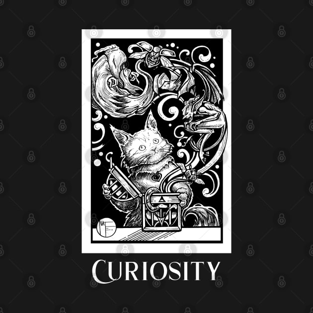 Opening Pandora's Box - Curiosity - White Outlined Version by Nat Ewert Art