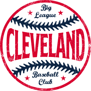 Cleveland Retro Big League Baseball - Navy Magnet