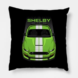 Ford Mustang Shelby GT350 2015 - 2020 - Grabber Lime - White Stripes Pillow