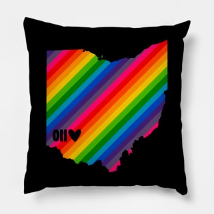 USA States: Ohio (rainbow) Pillow