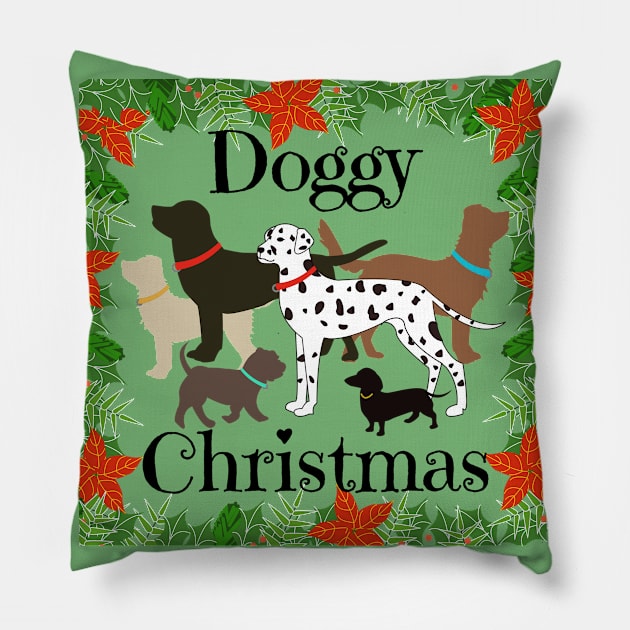 Doggy Christmas Pillow by designInk