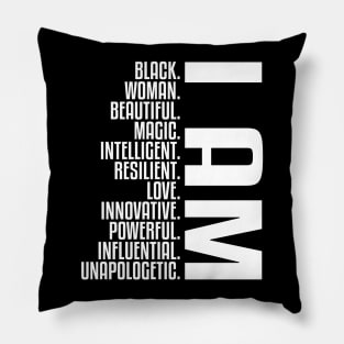 I Am Black, Woman, Beautiful. | African American | Black Lives | Black Women Matter Pillow