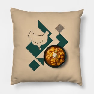 Butter chicken minimalist art Pillow