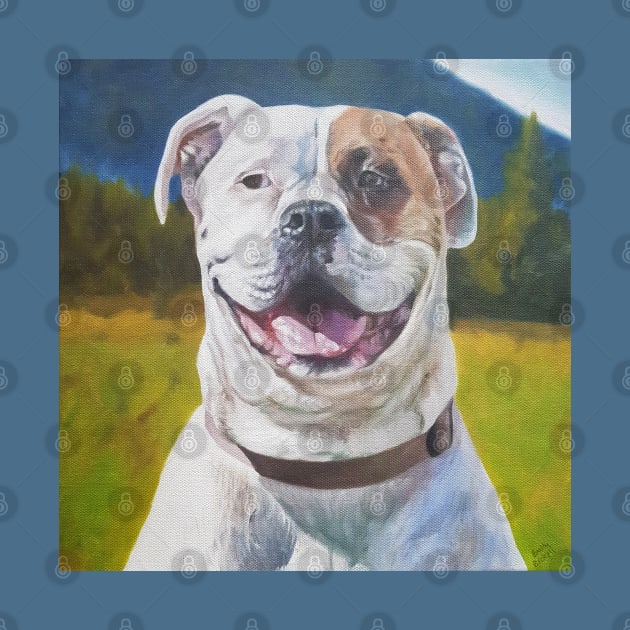 American Standard Bulldog portrait - smiling dog by EmilyBickell