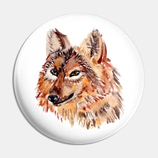 King Wolf Watercolor Pin