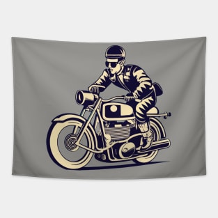 Motorcycle 1970’s Graphic Design Tapestry