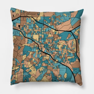 Durham Map Pattern in Mid Century Pastel Pillow