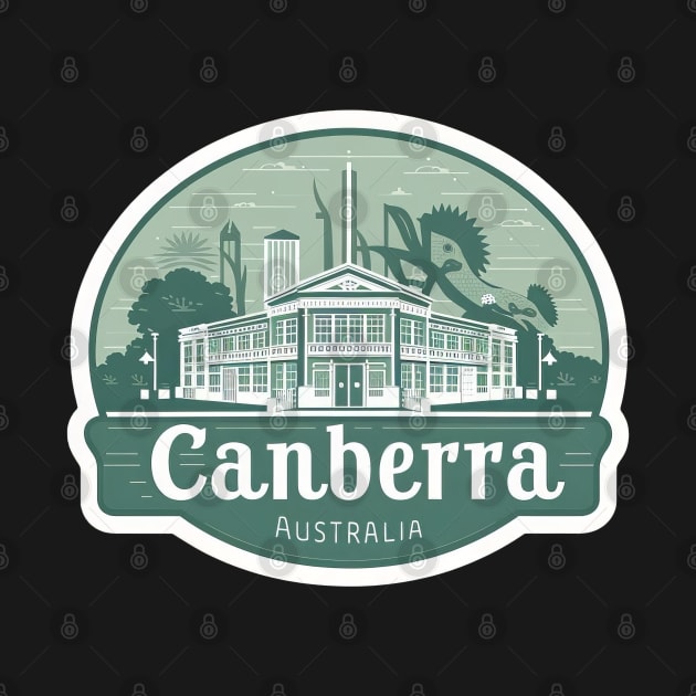 Canberra Australia Vintage Travel Sticker by POD24
