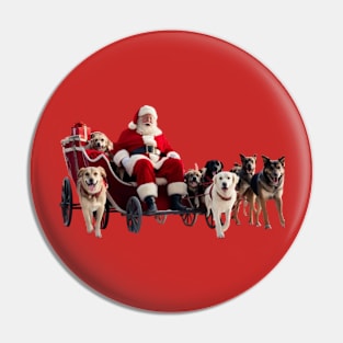 Santa Claus and dogs at Christmas! Pin