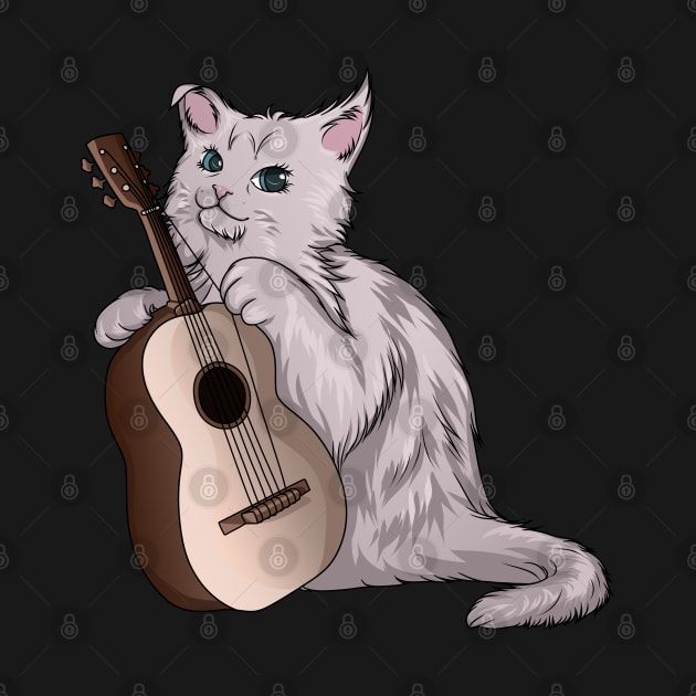 Beautiful cat is playing the guitar by Markus Schnabel