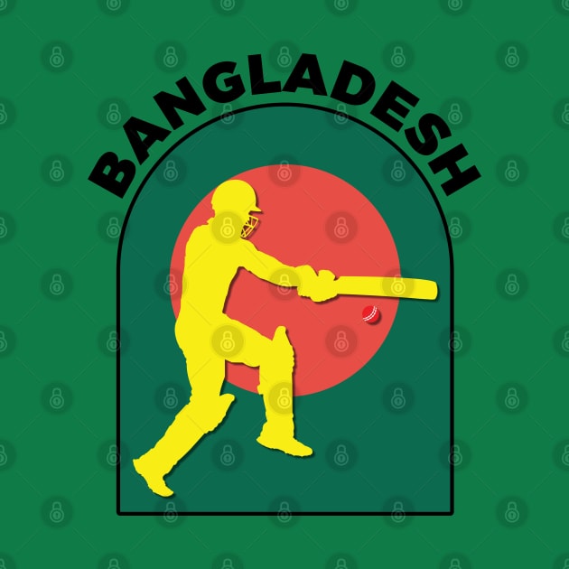 Bangladesh Cricket Batsman Bangladesh Flag by DPattonPD