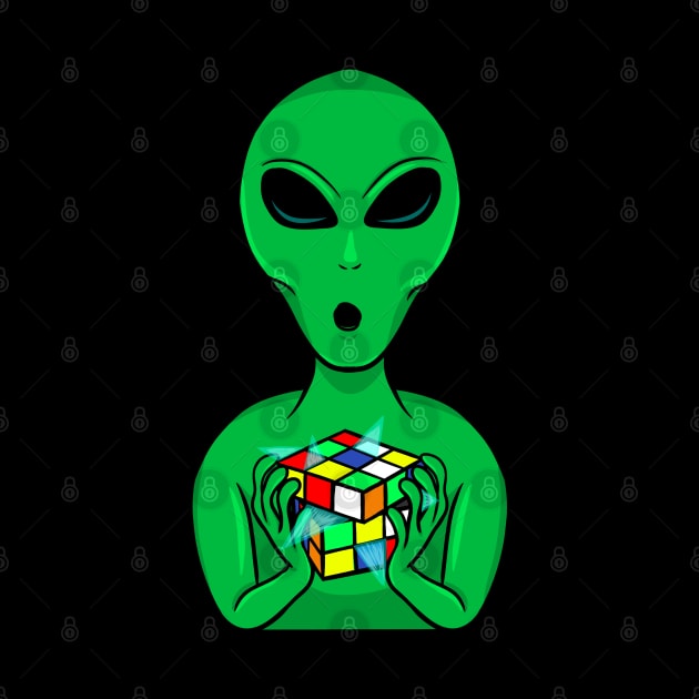 Alien - Rubik's Cube Inspired Design for people who know How to Solve a Rubik's Cube by Cool Cube Merch