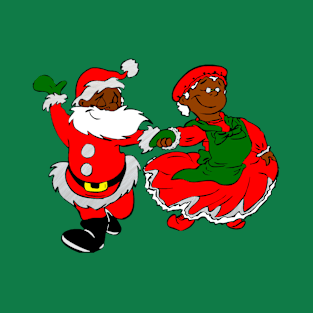 black santa mrs claus T-Shirt