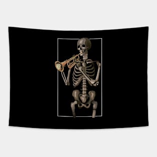 Skeleton with a trumpet Tapestry