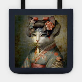 Cute geisha cat. Tote