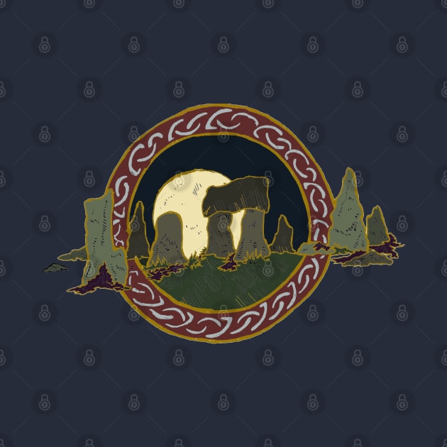 Standing stones with sun/ moon by JennyGreneIllustration