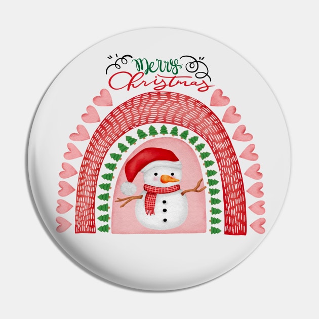 Snowman Christmas Rainbow Pin by Archie & Ainslie