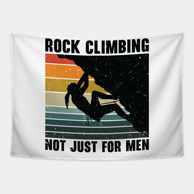 International Women's Day Mountain Retro Rock Climbing Tapestry by Tom´s TeeStore