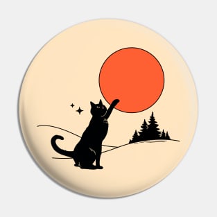 Cool Sun Black Cat in beige Pin