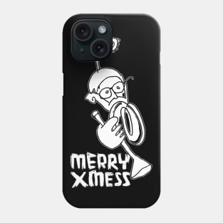 Merry alternative X-mess Greetings, sarcastic Xmas pun. Phone Case