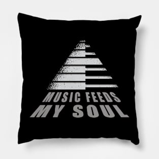 Music feeds my soul, colourful piano, composition, Music Quotes Pillow
