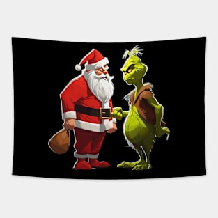 Santa vs Grinch Tapestry