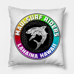 Surfing Maui Surf Riders Lahaina Hawaii Shark Shaka Surfer Pillow