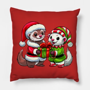 A Very Ferret Christmas Pillow